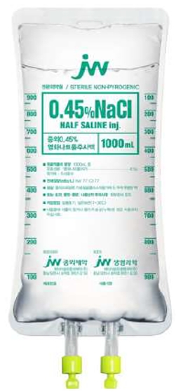 중외 염화나트륨 주 0.45% [1000ml] (Sodium chloride inj 0.45% (JW) [1000ml])